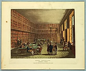Royal Institution, Albemarle Street, from "Ackermann's Repository"