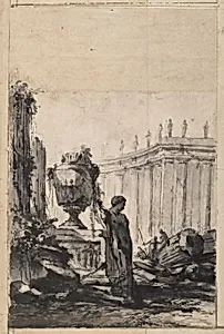 Ruins with Vase, Herm, and Colonnade