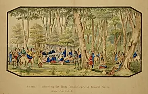 Sa-tan-ti Addressing the Peace Commissioners at Council Grove, Medicine Lodge Creek