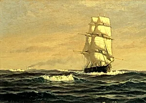 Sailing Ship--off Coast of Maine