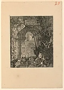 Saint-Francois (?) dans un paysage de ruines