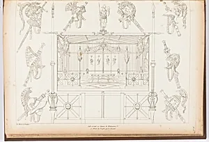 Salle Ã©xÃ©cutÃ© au Chateau Malmaison (Room Designed for Chateau Malmaison), plate 55, in Recueil de decorations interieures (Collection of Interior Decorations)