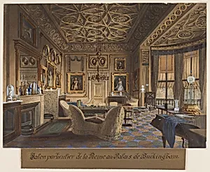 Salon Particulier de la Reine au Palais de Buckingham. (The Queen's Sitting Room at Buckingham Palace) by James Roberts, British, active France, ca. 1800–1867