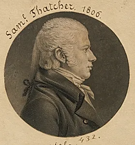 Samuel Thatcher by Charles Balthazar Julien Févret de Saint-Mémin, 12 Mar 1770 - 23 Jun 1852