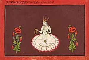 Saraswati, folio from a Goddess series by Attributed to Wajid (active late 17th century)