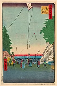 Scene of Flying Kites by Ando Hiroshige, Japanese, 1797–1858