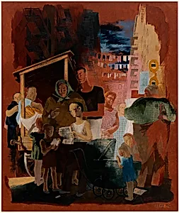 Scenes of New York--Lower East Side (mural study, Madison Square Postal Station, New York City)