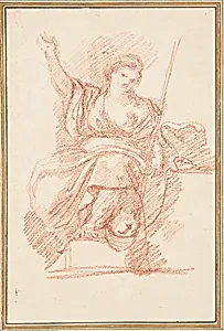 Seated allegorical figure