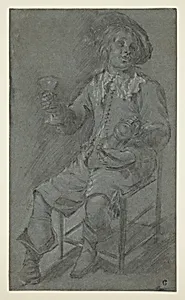 Seated Cavalier with Wine Glass