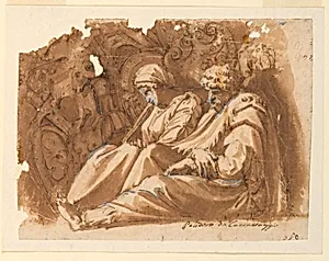 Seated Figures with Trophy