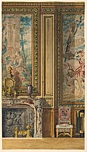 Section of a wall, Tapestry Room, Palace of Fontainebleau