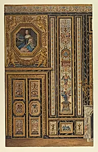 Section of wall, salon Louis XIII, Palace of Fontainebleau, France