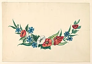 Segment of a Floral Wreath by Unknown