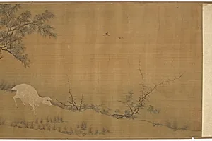 Sheep and goats on the banks of a stream