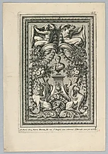 Sheet from the set, "Ornemens de Peaneaux pour... Lambris" by Jean Le Pautre, French, 1618–1682