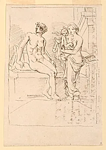 Sketch, Classical Man, Woman, and Child