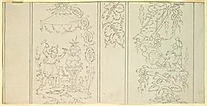 Sketch for a cartoon for cotton printing:The Arts [Les Arts]