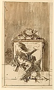 Sketch for a monument to be fastened to a wall