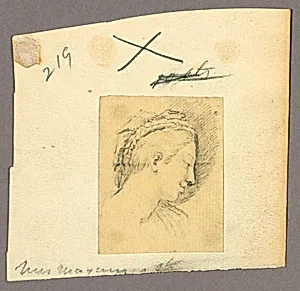 Sketch of a person viewed in profile by Unknown