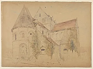 Sketch of Church of St. Nicholas, Caen, France