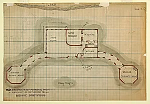 Sketch of Floor Plan Facing a Lake, for Stage Set by Henry Dreyfuss , American, 1904 – 1972