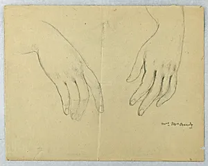 Sketch of Hands for Portrait of Mrs. McCready by Daniel Huntington, American, 1816–1906