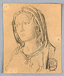 Sketch of Head of the Madonna by Francis Augustus Lathrop, (American, 1849–1909)