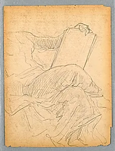 Sketch of Seated Woman for National Academy of Design Tympanum