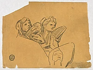 Sketch of Three Angels by Francis Augustus Lathrop, (American, 1849–1909)