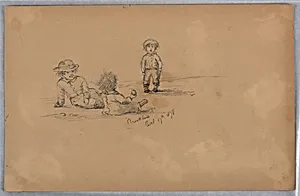 Sketch of Three Children by Arnold William Brunner, American, 1857–1925