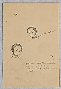 Sketch of Two Female Heads for Chinese Figure in "The Marriage of the Atlantic and Pacific," Mural in the Wisconsin State Capitol, Madison, WI