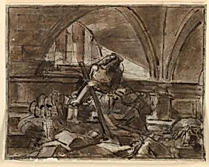 Sketch, Seated Allegory in Architectural Setting