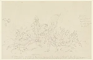 Sketches for scene 1 and 2 of the cartoon for cotton printing: The History of Henry IV [L'Histoire de Henri IV]