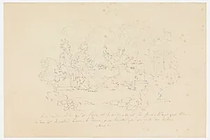 Sketches for scenes 1 and 2 of the cartoon for cotton printing: The History of Henry IV [L'Histoire de Henri IV]