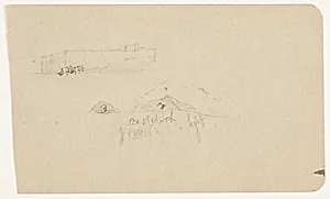 Sketches of a Building and Mountains, Mexico