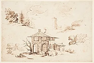 Sketches of Trees and a House