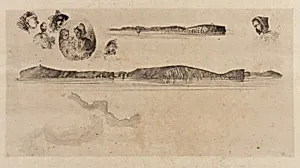 Sketches on the Coast Survey Plate by James McNeill Whistler (1834-1903)