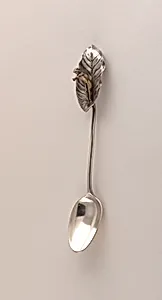 Spoon with Frog Jumping from Leaf Handle