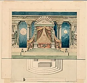 Stage Design, Altar in Egyptian Temple by Unknown