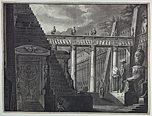 Stage Design, Courtyard of an Egyptian Temple