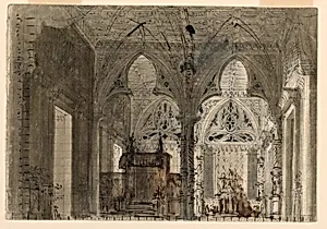 Stage Design, Interior of Gothic Church by Unknown