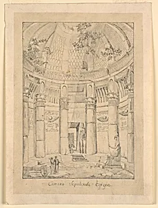Stage Design, Sepulchral Building in Egyptian Style
