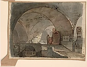 Stage Design, Underground Vaulted Space with Tombs