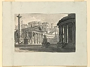 Stage Design, View of Antique Town by Unknown