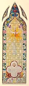 Stained glass window: three part design