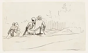 Stern View of Two Canoes