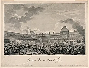 Storming of the Tuilleries Palace, Paris, 1792 by Isidore-Stanislaus-Henri Helman, French, 1743 - 1809
