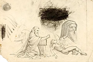 (Studies--Villa Borghese, 2 figures, etc.) by William Page