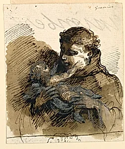 Study for a Painting of Saint Anthony of Padua Holding the Infant Saint James Major or Saint Luis Gonzaga