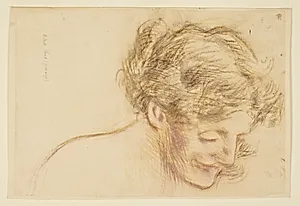 Study for a woman, “Vintage Festival,” Mendelssohn Glee Club, New York, NY by Robert Frederick Blum, American, 1857–1903